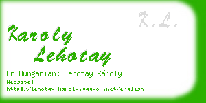 karoly lehotay business card