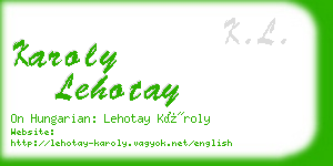 karoly lehotay business card